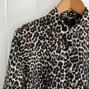 J. Crew Leopard Print Slim Perfect Shirt​​​​